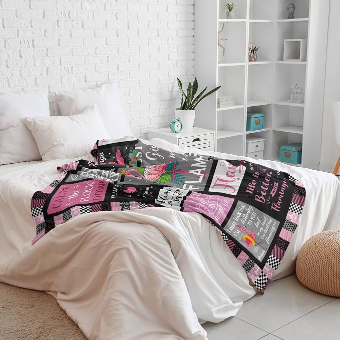 Flamingo Gifts Blanket 80"x60", Pink Flamingo Gifts for Women Girl Unique, Flamingos Decor, Christmas Birthday Gift Ideas for Flamingos Lovers