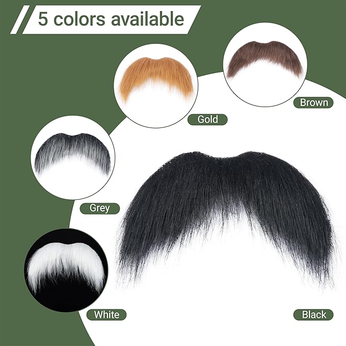 Self Adhesive Fake Mustache False Facial Hair Stick On Cosplay Mustache Halloween Party
