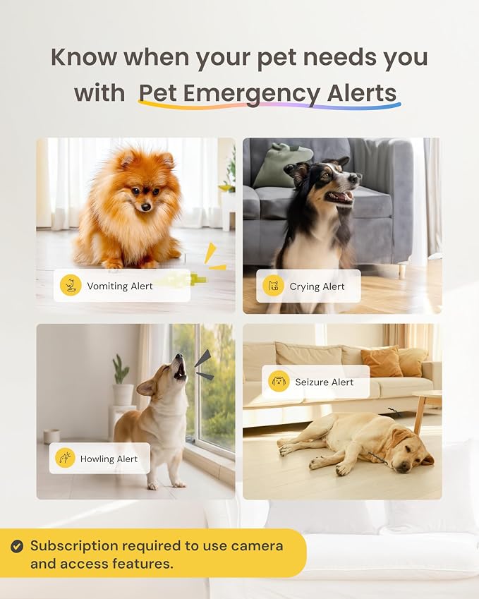 Furbo 360° Dog Camera [Subscription Required] Unlock w/Paid Plan: Home Security & Dog Safety Alerts, Rotating Pet Treat Toss, 2-Way Speaker (Low Risk, 3mo Min. Cancel Anytime) | Stay connected with AI Dog & Home Safety Alerts, Treat Toss, Auto-Tracking...