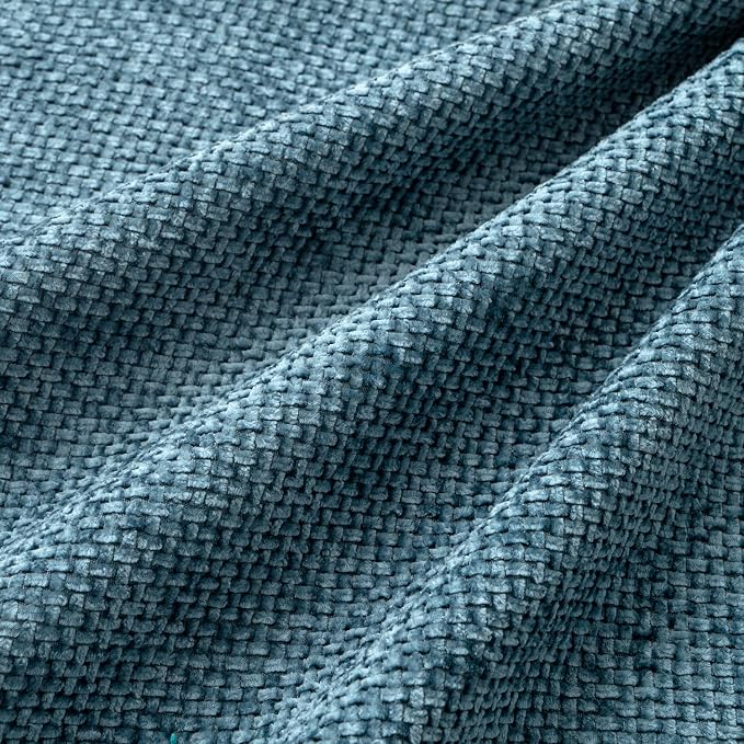MIULEE Soft Decorative Chenille Pillow Covers Smoke Blue 18x18 Pack of 4 | Coastal Home Decor, All Same Color Set, Couch Throw Pillows, Farmhouse Boho Cushion Covers for Sofa Bed Living Room