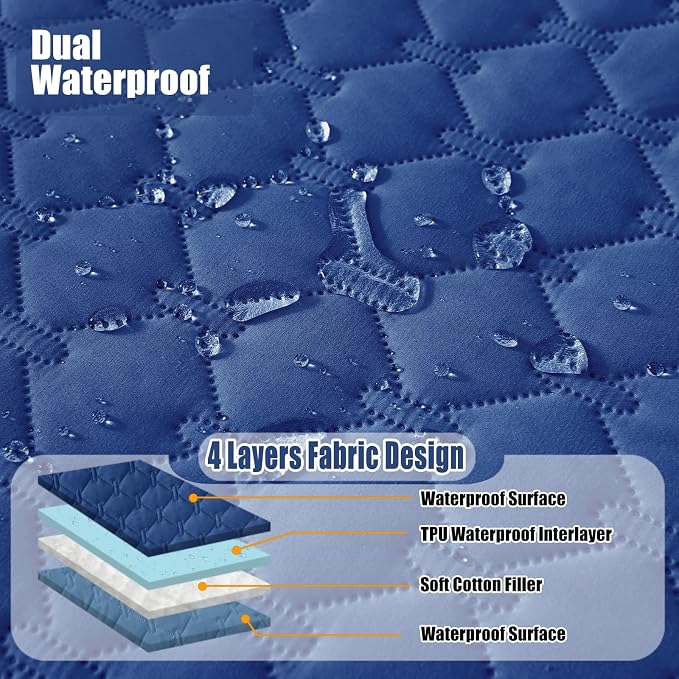 Smiry Waterproof Dog Bed Cover Blanket, Reversible Pet Blanket | Soft Reversible, Washable Leakproof Cats Dogs Couch Cover for Sofa, Couch, Furniture (82x120 Inch)