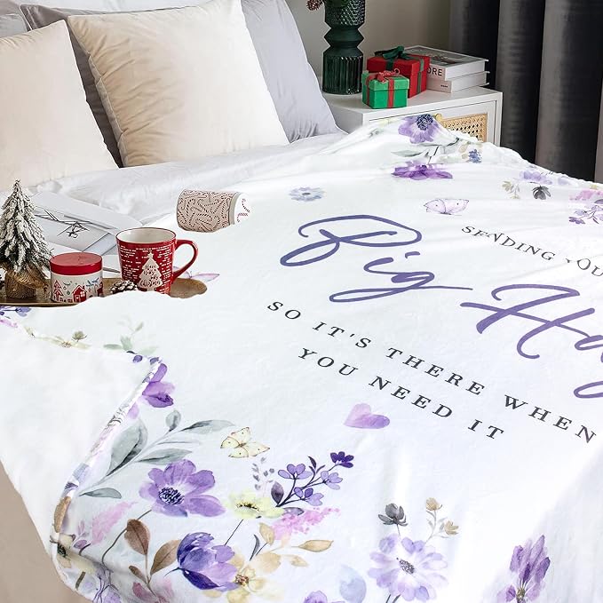 Get Well Gifts for Women, Inspirational Gifts for Women, Thinking of You Gifts After Surgery, Feel Better/Sympathy Gifts for Cancer Care, Hug/Healing Throw Blanket 50"x60"
