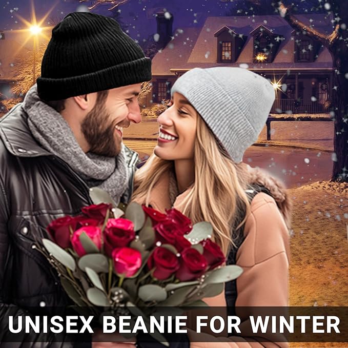 PFFY Unisex Beanie Hats for Men Women Knit Winter Beanies