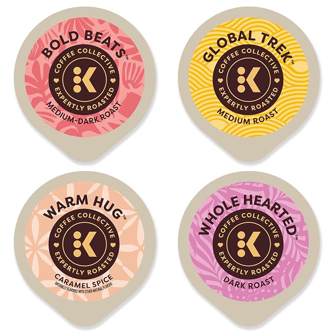 Keurig Coffee Collective Variety Pack, Bold Beats, Global Trek, Warm Hug, Whole Hearted, Single Serve Keurig K-Cup Pods, 20 Count