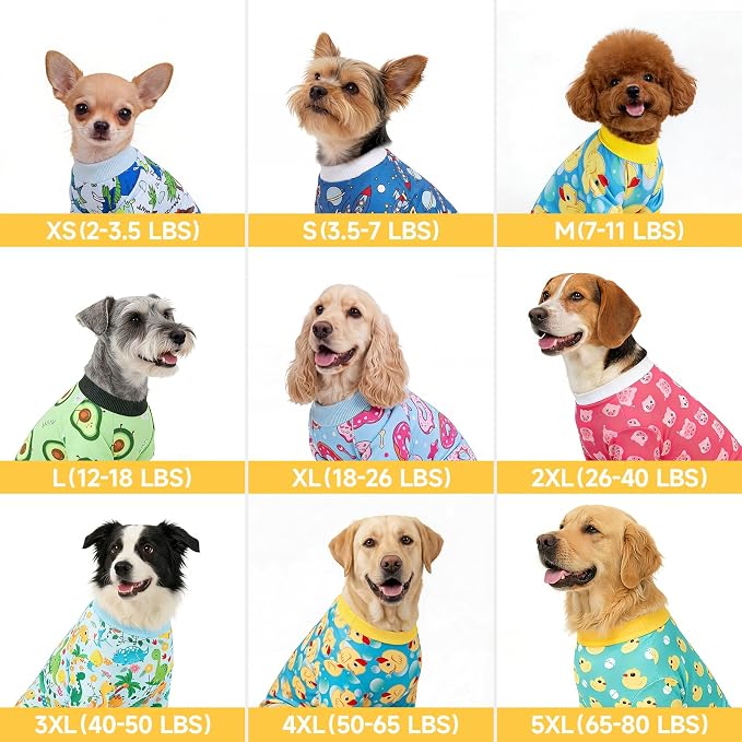 XPUDAC 4 Pack Dog Christmas Pajamas Stretchy Dog Clothes for Small Medium Dogs Girl Boy Christmas Puppy Outfit Pet Jumpsuits Pjs Winter Cat Costume, 2XL