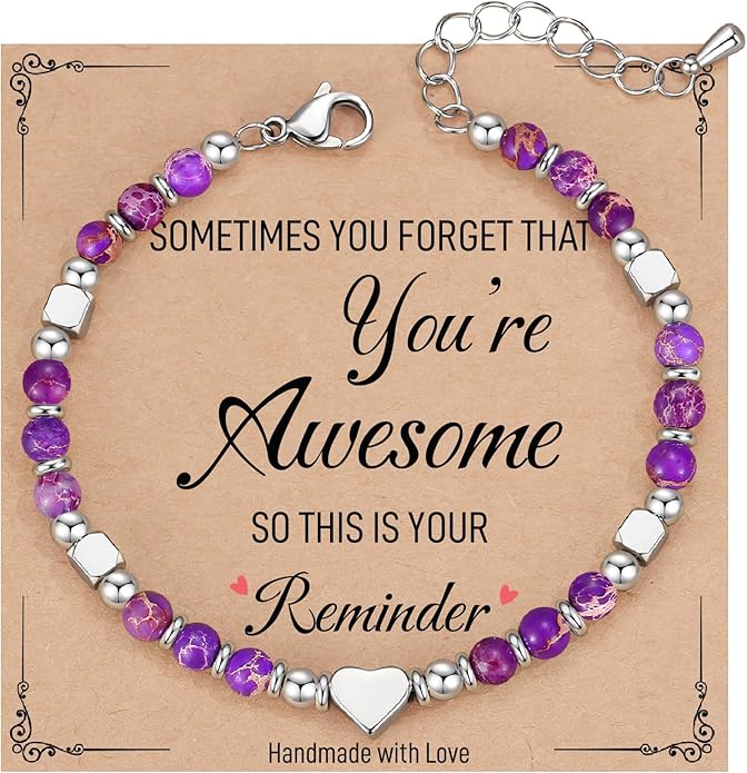 TONY & SANDY Tiny Beaded Bracelets for Women, Sometimes You Forget You're Awesome Gift, Unique Gifts for Women, Mom, Daughter, Wife, Coworker, Best Friend, Bestie, Granddaughter