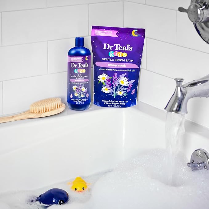 Dr Teal's Kids 3-in-1 Sleep Bath: Bubble Bath, Body Wash & Shampoo with Melatonin & Essential Oil, 20 fl oz (Pack of 3)