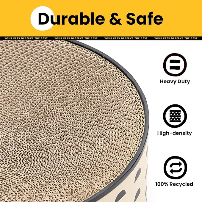 Conlun Oval Cat Scratcher Bed | Scratching Bowl Lounge for Kittens | Medium | Corrugated Cardboard Pad | Concave Shape | No Mess Enclosed Base | Serves as Couch Furniture Protector
