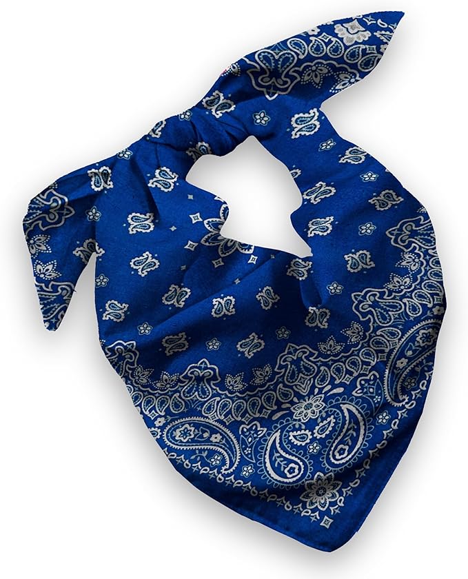 Gift Packaging Bandana for Men Women - 100% Cotton, Paisley, 22x22 In, 1 Pack - Large Bandanna Handkerchief Cowboy Hanky