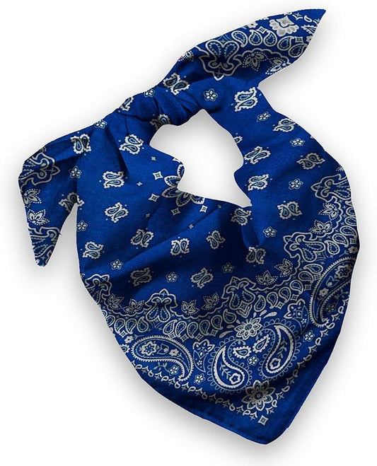 Gift Packaging Bandana for Men Women - 100% Cotton, Paisley, 22x22 In, 1 Pack - Large Bandanna Handkerchief Cowboy Hanky
