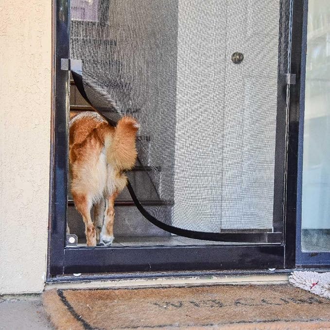 PetDoors Screen Pet Door Conversion Kit | Doggie for Door| Patio Screen, Sliding Glass Porch Screens Convert Your Into A Cat or Door, Black Tape (v2), One Size Fits All, (05PP-C0000-0B)
