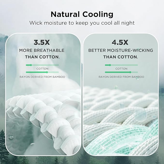 Bedsure Cooling Cotton Waffle Queen Size Blanket - Lightweight Breathable Soft Blanket of Rayon Derived from Bamboo for Hot Sleepers, Luxury Throws for Bed, Couch and Sofa, Linen, 90x90 Inches