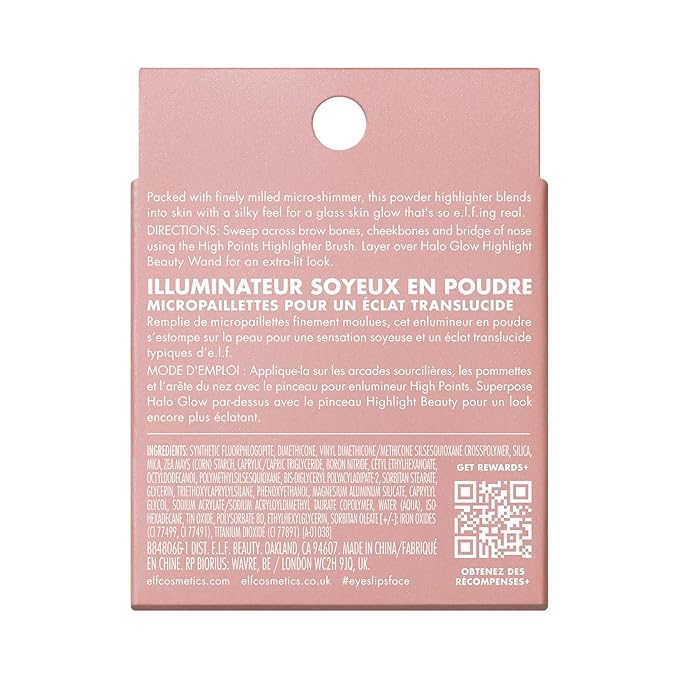 e.l.f. Halo Glow Silky Powder Highlighter, Long-Lasting Luminous Face Finish, Cake-Resistant With Micro-Shimmer, Vegan & Cruelty-Free, Bronzed Baddie