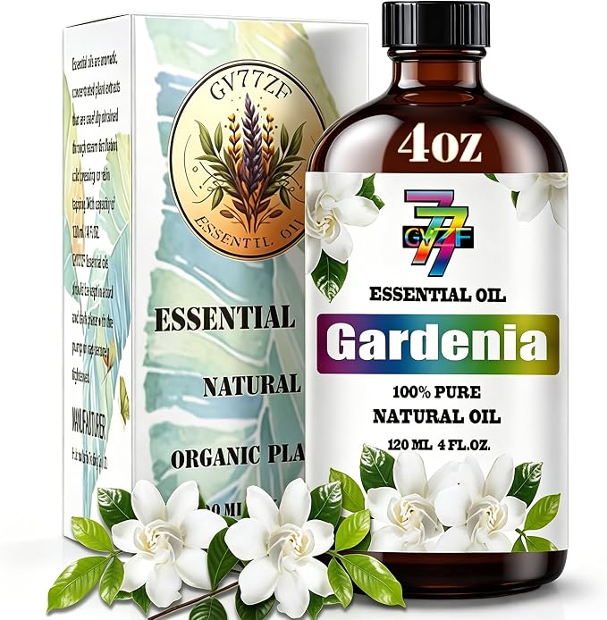 Gardenia Essential Oil 4oz for Home Aroma, Diffuser, DIY | Pure Natural floral scent, humidifier, soap, candle, and bath bombs, gift for women, moms, or housewarming
