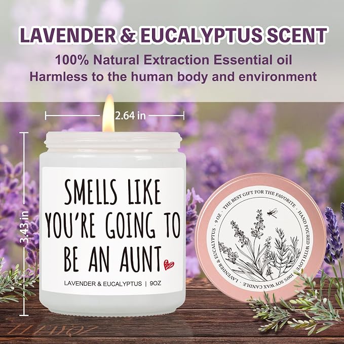 Pregnancy Announcement Scented Candle Gift for New Aunt First Time, Smells Like You’re Going to Be an Aunt Candle, Promoted to Auntie Ideas, Baby Reveal Gifts for Auntie Sister Best Friends-23