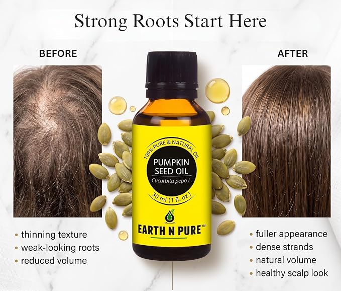 Earth N Pure Pumpkin Seed Oil (Kaddu Oil) Cold Pressed, Natural and Therapeutic Grade - 30 ml