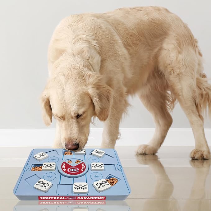 Pets First NHL Montreal Canadiens Large Puzzle Toy, New Size, Interactive Dog Treat & Slow Feeding Toy