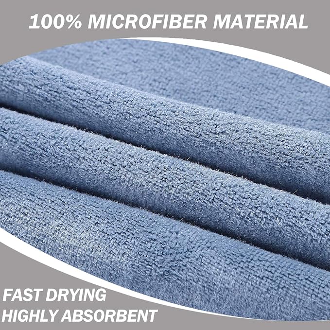 BOBOR Gym Towels Set, Microfiber Sports Towel for Men and Women, Super Soft and Quick-Drying 3-Pack Set Towel, for Tennis, Yoga, Cycling, Swimming (Blue 3 Pack, 14" x 29")