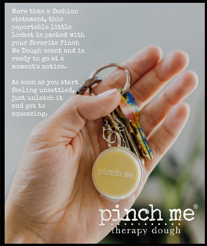 Pinch Me Therapy Dough Locket Combo - Holistic Aromatherapy Stress Relieving Putty – .3oz Clip-On Locket Scent + 3oz Dough Zen