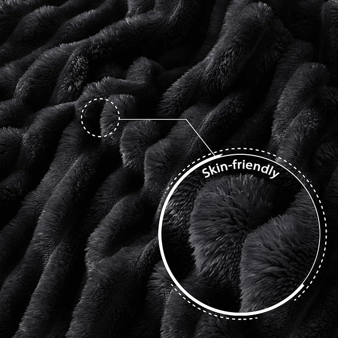 Exclusivo Mezcla Striped California King Size Fleece Blanket for Bed | Soft Breathable Cozy Bed Blankets, Lightweight Plush Fluffy Fuzzy Jacquard Decorative Blankets