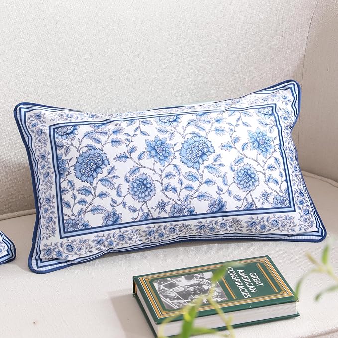 Designer Velvet Throw Pillow Cover,Set of 2,20"x12"-BlueWilow | Pillow Cover,Concealed Zipper Design,Dragonfly Pattern,Sofas,Bedroom,Living Room,Lounge Chairs,All Season Home Decor