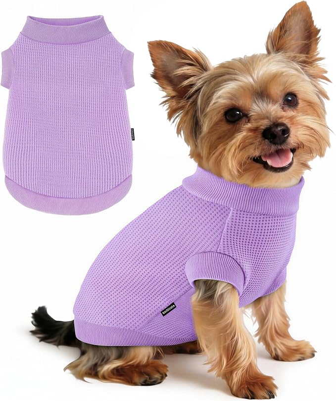 1 Pack Dog Shirt for Small Supplies Functional Waffle Dog Clothes Warm Soft Sweatshirt Outfit for Dogs Cats Pet Apparel