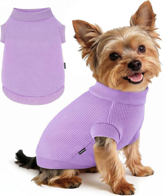 1 Pack Dog Shirt for Small Supplies Functional Waffle Dog Clothes Warm Soft Sweatshirt Outfit for Dogs Cats Pet Apparel