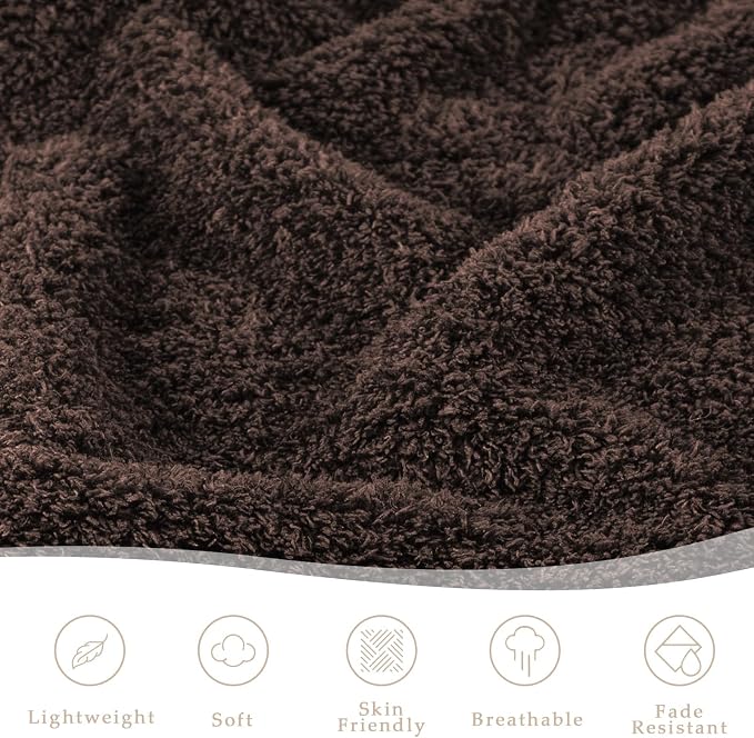 Exclusivo Mezcla Fleece Twin Size Blanket for Couch and Bed, 60" x 80" | Super Soft and Cozy Fluffy Blanket for Women, Lightweight and Fuzzy Blanket for Teens Back to School, All Season, Coffee