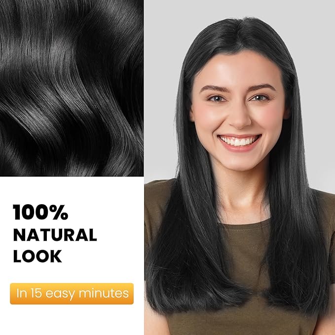 KAISASA Black Hair Dye Shampoo 3 in 1, Hair Color Shampoo for Women and Men, Hair Dye to Cover Gray Hair, Herbal Ingredient Shampoos for Grey Hair Coverage 500ml (Black)