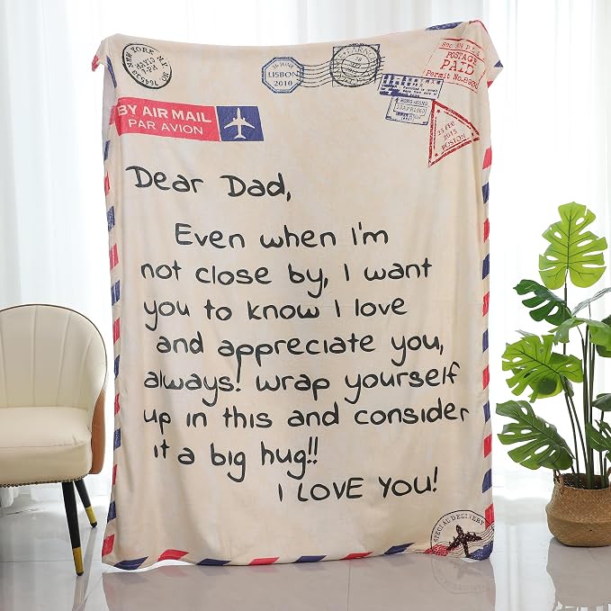 UFOORO Father's Day Blanket Gifts for Dad from Daughter Son, Throw Blanket 55"x70", Father's Day Present for Father, Papa Birthday Gift, Father Blanket from Daughter Son