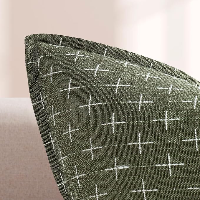 12x20 Pillow Covers Set of 2 Soft Polyester Textured Lumbar Pillow Covers with Stylish Flange Edge Cozy Farmhouse Throw Pillows for Couch Bed Sofa Living Room