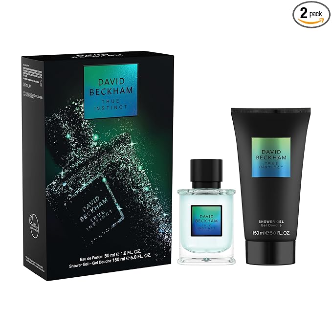David Beckham True Instict Giftset 1.6 fl oz EDT + 5.0 fl oz Shower Gel, Notes of Pine, Cedarwood, and Vetiver, Men's Fragrance, Long Lasting, Everyday Fragrance,
