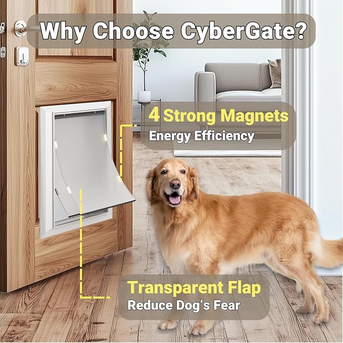 Large Heavy Duty Aluminum Dog Door, Double Flap for Extreme Weather