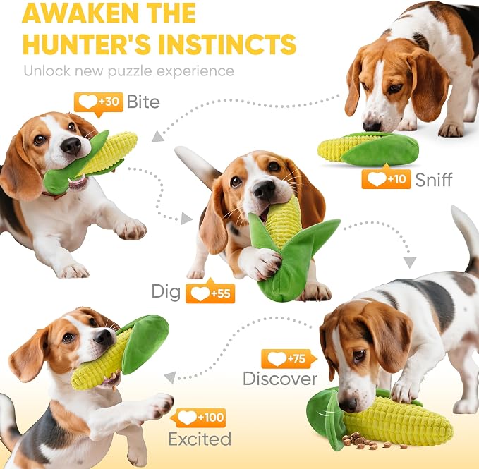 Vitscan Tough Corn Dog Toys for Aggressive Chewers Small Medium Large Breed