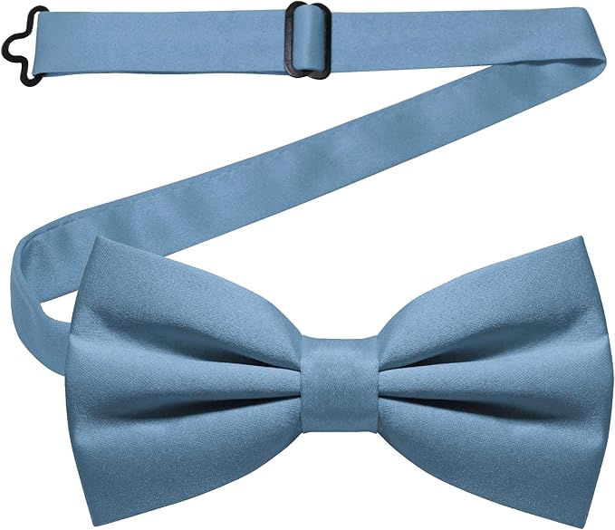 JEMYGINS Solid Color Pre-tied Bow Tie Adjustable Bowtie for Men