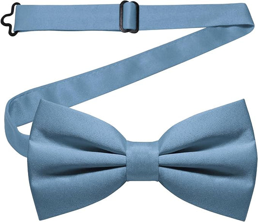 JEMYGINS Solid Color Pre-tied Bow Tie Adjustable Bowtie for Men