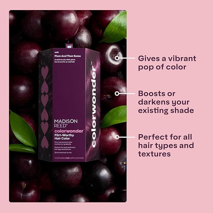 Madison Reed colorwonder Demi-Permanent Hair Color, Effortless At-Home Hair Dye, Ammonia-Free, Cruelty-Free, Plum And Then Some (4VR Darkest Plum), Pack of 2
