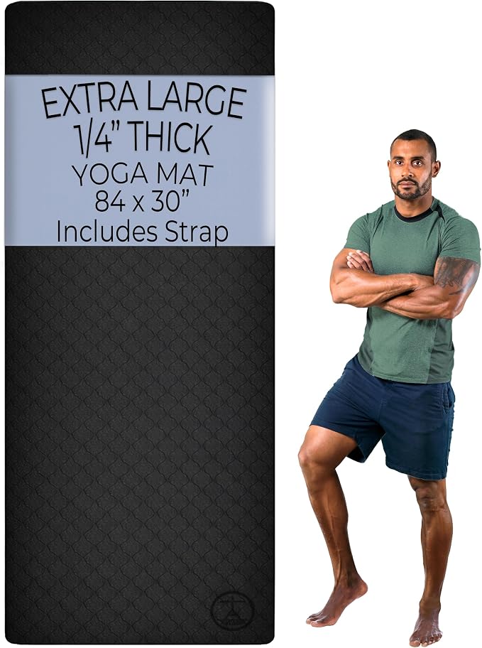 Tatago Extra Thick Yoga Mat Wide & XL-Our 10mm Extra Large Yoga Mat Thick Extra Wide And Long For Total Joint Cushioning. A Large Exercise Mat Thick And Perfect For Home Workout Pilates Or Studio.