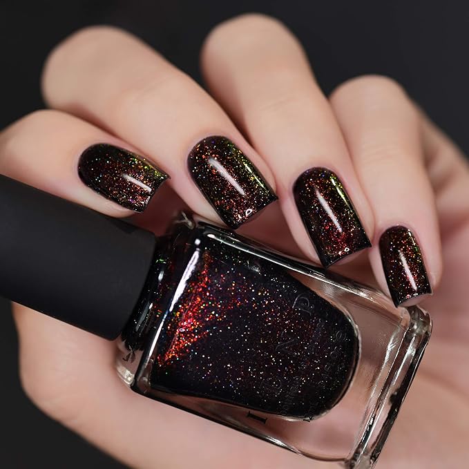 ILNP Underground - Deep Black Holographic Shimmer Jelly Nail Polish
