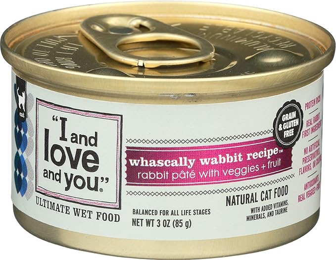 I AND LOVE AND YOU "I and love and you" Naked Essentials Canned Wet Cat Food - Grain Free, Rabbit Recipe, 3-Ounce, Pack of 24 Cans