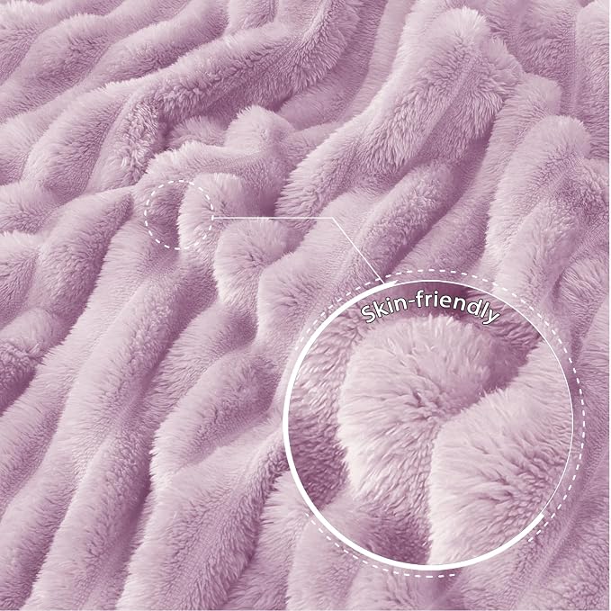 Exclusivo Mezcla Striped King Size Fleece Blanket for Bed, Couch, 90"x104" | Soft Breathable Cozy Bed Blankets, Lightweight Plush Fluffy Fuzzy Jacquard Decorative Blankets