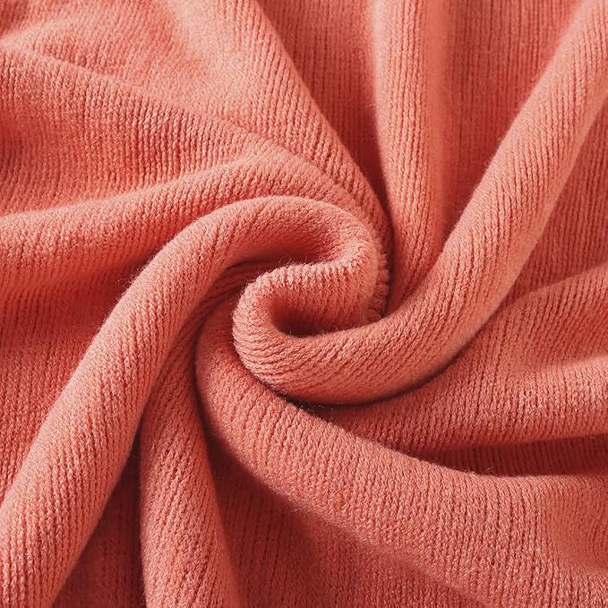 Homiest Orange Knitted Throw Blanket with Fringe, 50x60 Inch | Pure Acrylic, Lightweight & Breathable, All-Season Use, Machine Washable, Wrinkle & Fade Resistant, for Couch Sofa And Bed