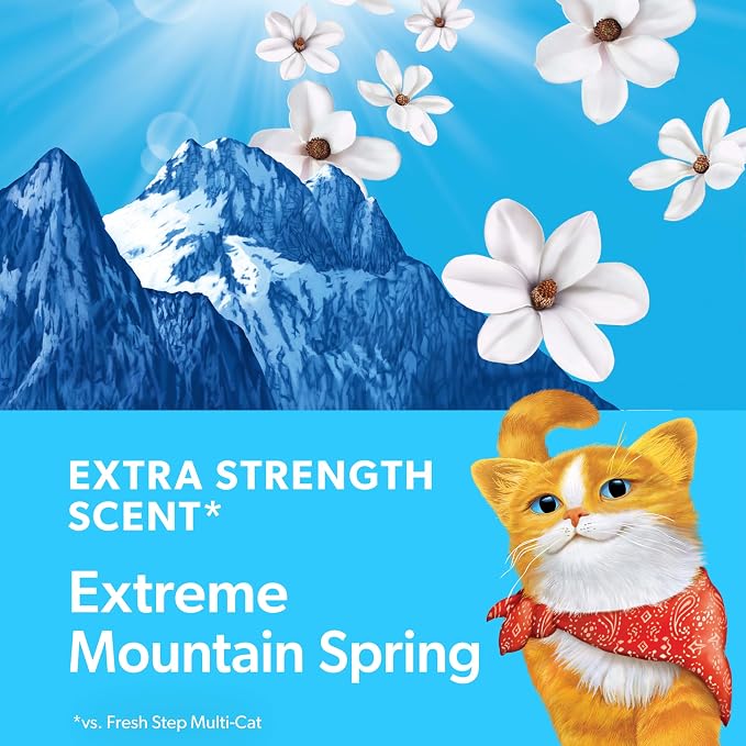 Fresh Step Extreme Multi Cat Clumping Litter with Febreze Freshness, Low Dust, Odor Control with Ammonia Block Tech, Compatible in Automatic Litter Boxes, 14 lb. Box (Pack of 2)