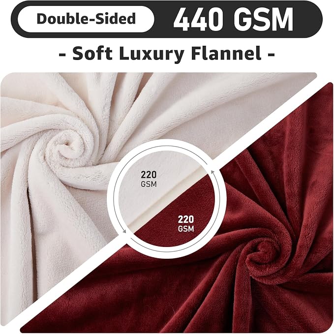 LOOBANI King Size Waterproof Blanket, Oversized Bed Cover, 85"x108", Red | Reversible Flannel Dog Blankets for Large Dogs, Spill-Proof Couch Cover for Family Movie Nights, Camping, Travel, Noise Free