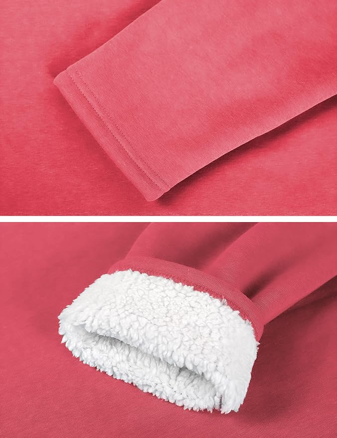 Yeokou Women Warm Sherpa Lined Fleece Crewneck Sport Sweatshirt Pullover Loungewear