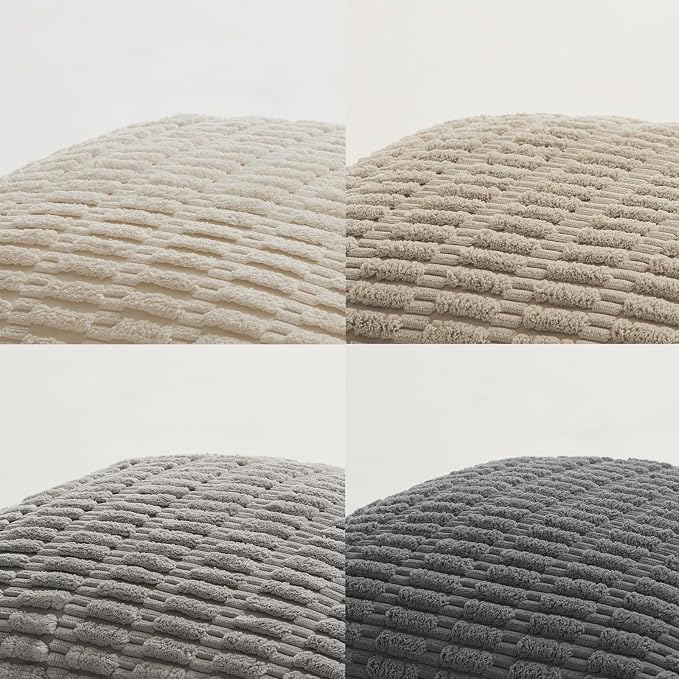 Fancy Homi 4 Packs Decorative Throw Pillow Covers for Living Room Couch Bed, Modern Farmhouse Boho Home Décor Accent Cushion Case, 20" x 12", Grey Series