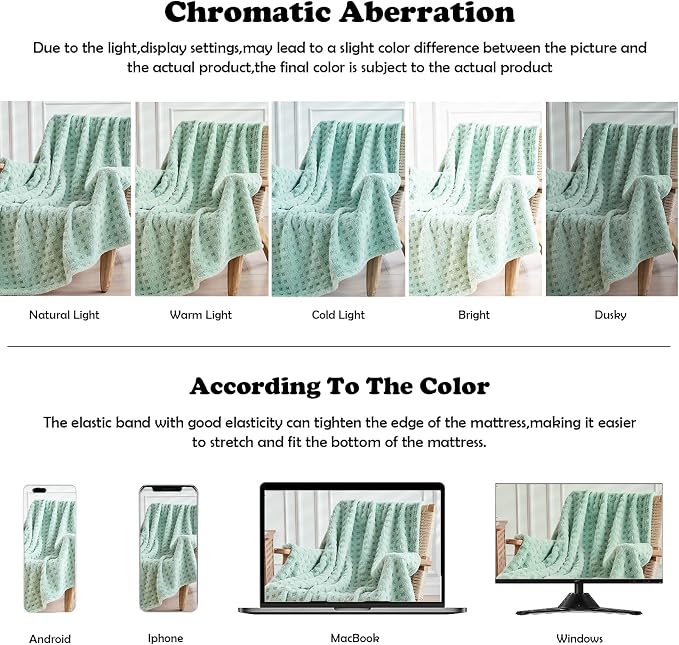 NEWCOSPLAY 3D Waffle Checkered Flannel Throw Blanket, New Sage, 50"x70" | Super Soft Cute Lightweight Decorative Premium Silky Fleece Blanket for Couch Sofa Bed, Gift for Women Men, All Season Use