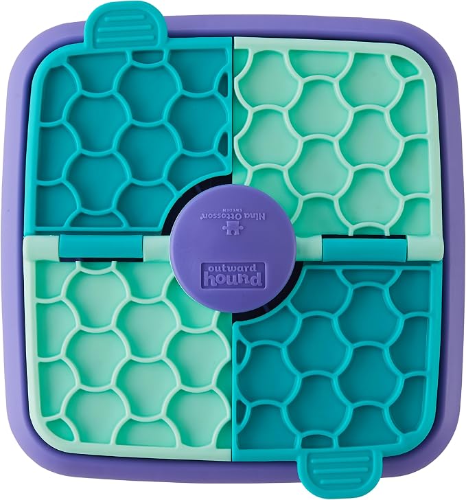 Outward Hound Nina Ottosson Lick N' Flip 3-in-1 Dog Toy Treat Puzzle, 7.4" | Level 1 Easy, Slow Feeder, Lick Mat, Puzzle, Holds 1 Cup Food, Non-Slip Base, No BPA, Interactive Enrichment, Dogs & Puppies