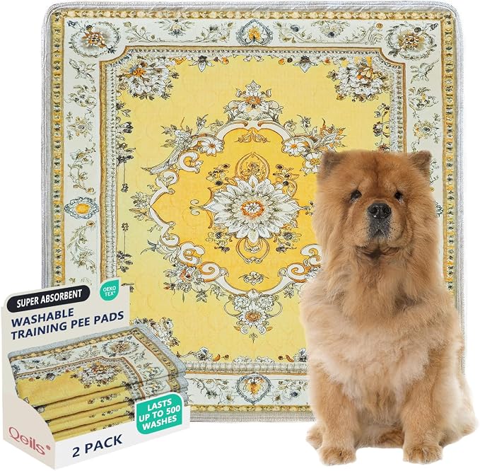 Washable Pee Pads, Super Absorbent Puppy Pads, 2 Pack 36"x36" | Reusable Dog Training Pads, Leakproof With Waterproof Non-Slip Backing For Crates, Floors, Indoor Potty & Furniture