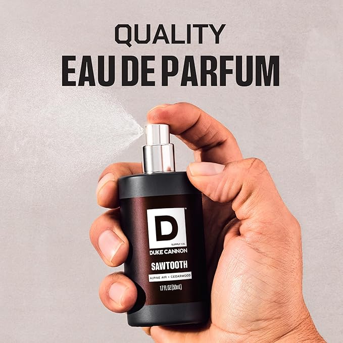 Duke Cannon Proper Cologne Sawtooth | Men's Eau de Parfum | Alpine Air and Cedarwood | Fresh, Woodsy, Long-Lasting Scent | 1.7 fl oz (Pack of 2)